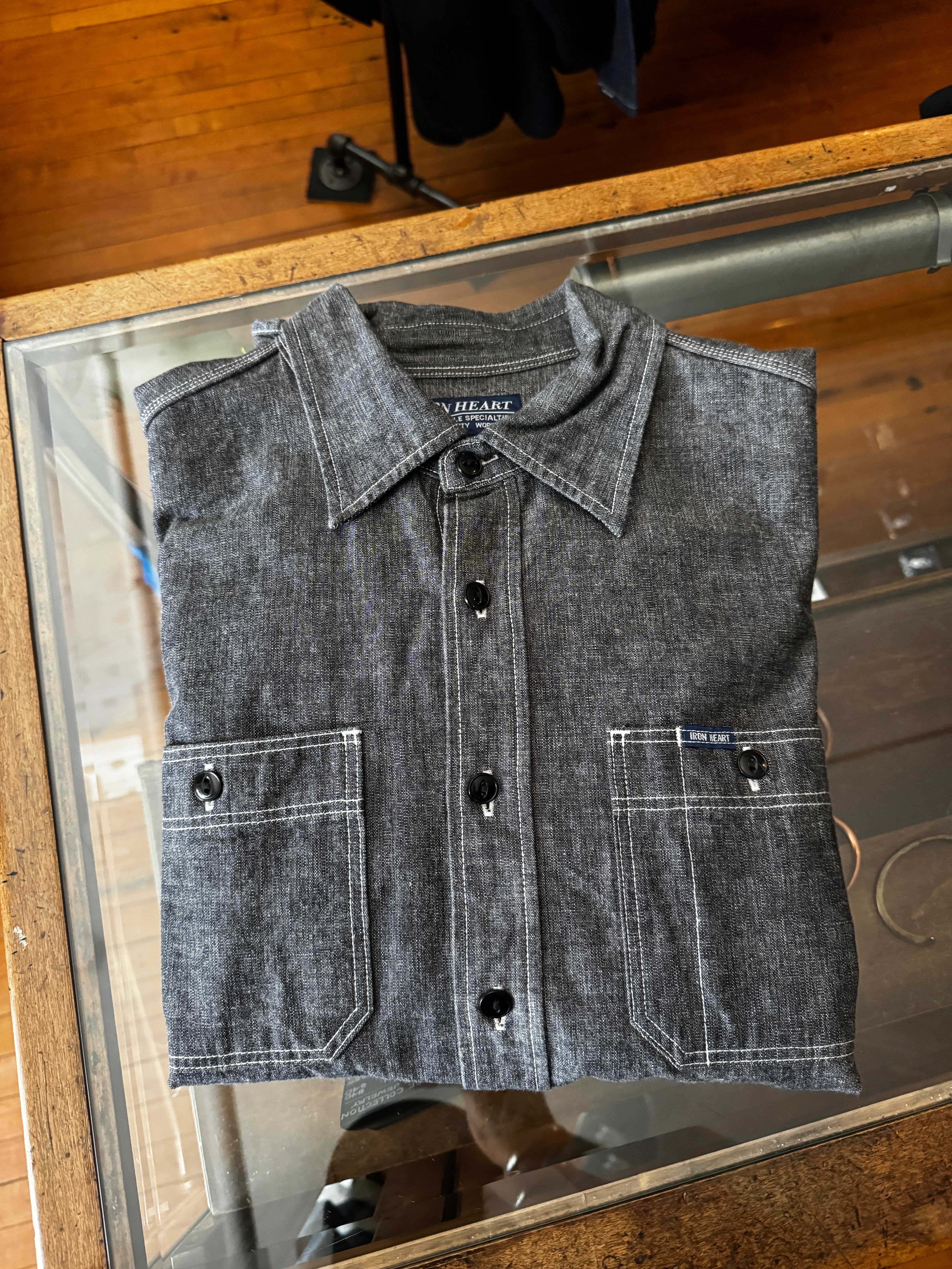 Gently Used - Black Chambray Work Shirt - Medium
