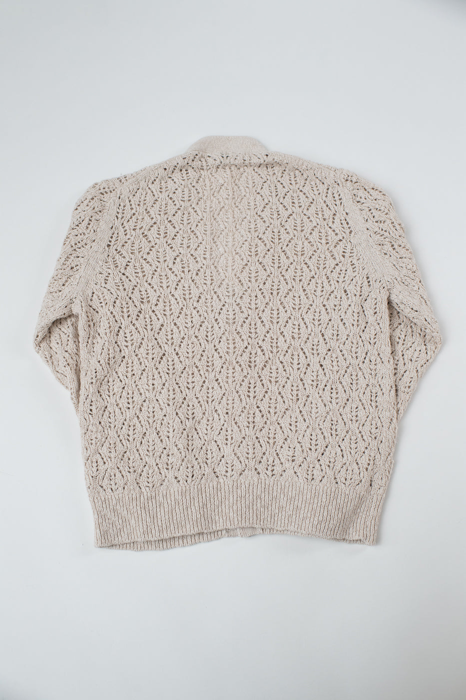 Classic Cardigan Flamme Lace Knit - Ecru