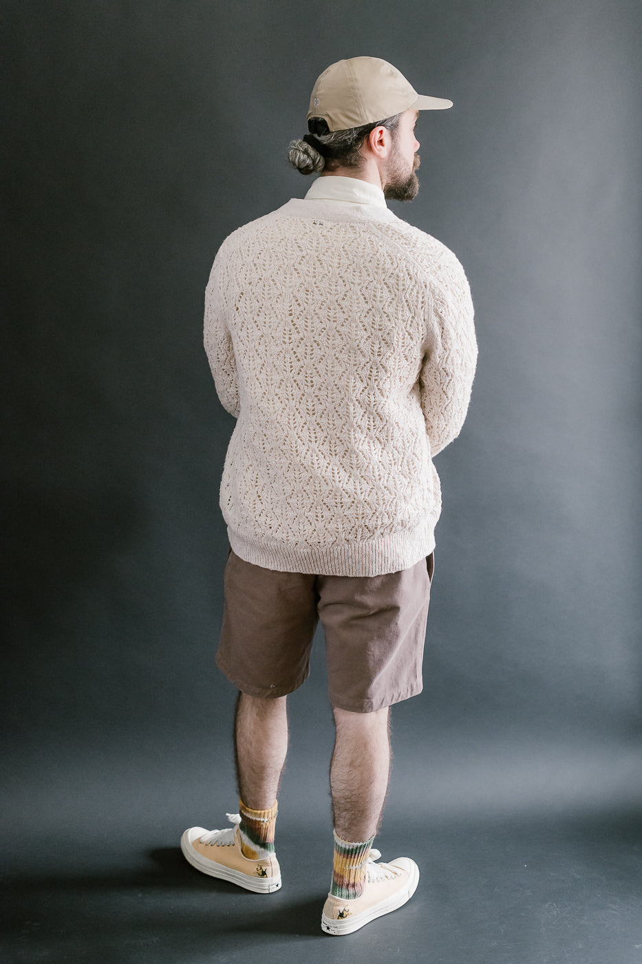 Classic Cardigan Flamme Lace Knit - Ecru