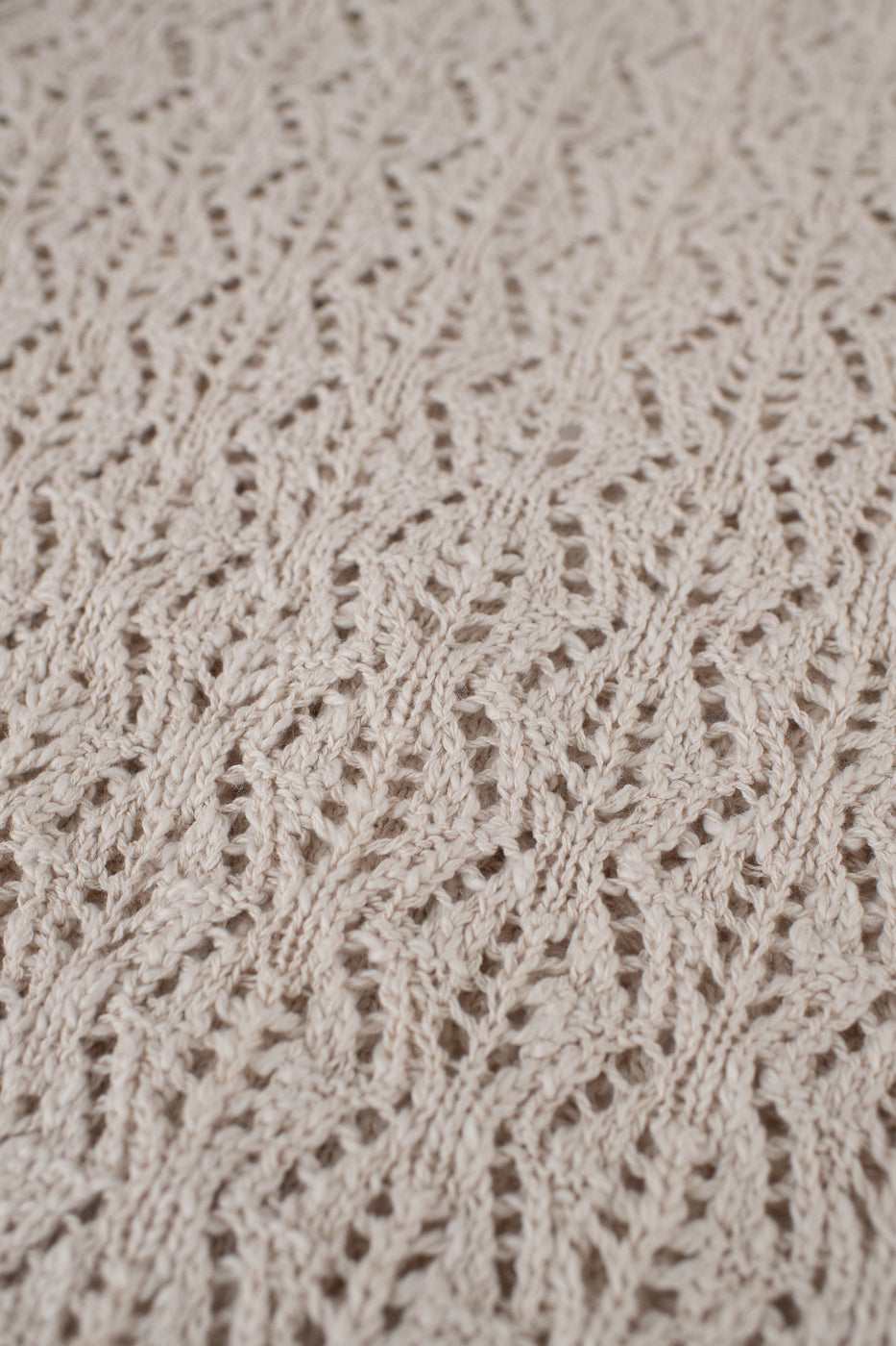 Classic Cardigan Flamme Lace Knit - Ecru