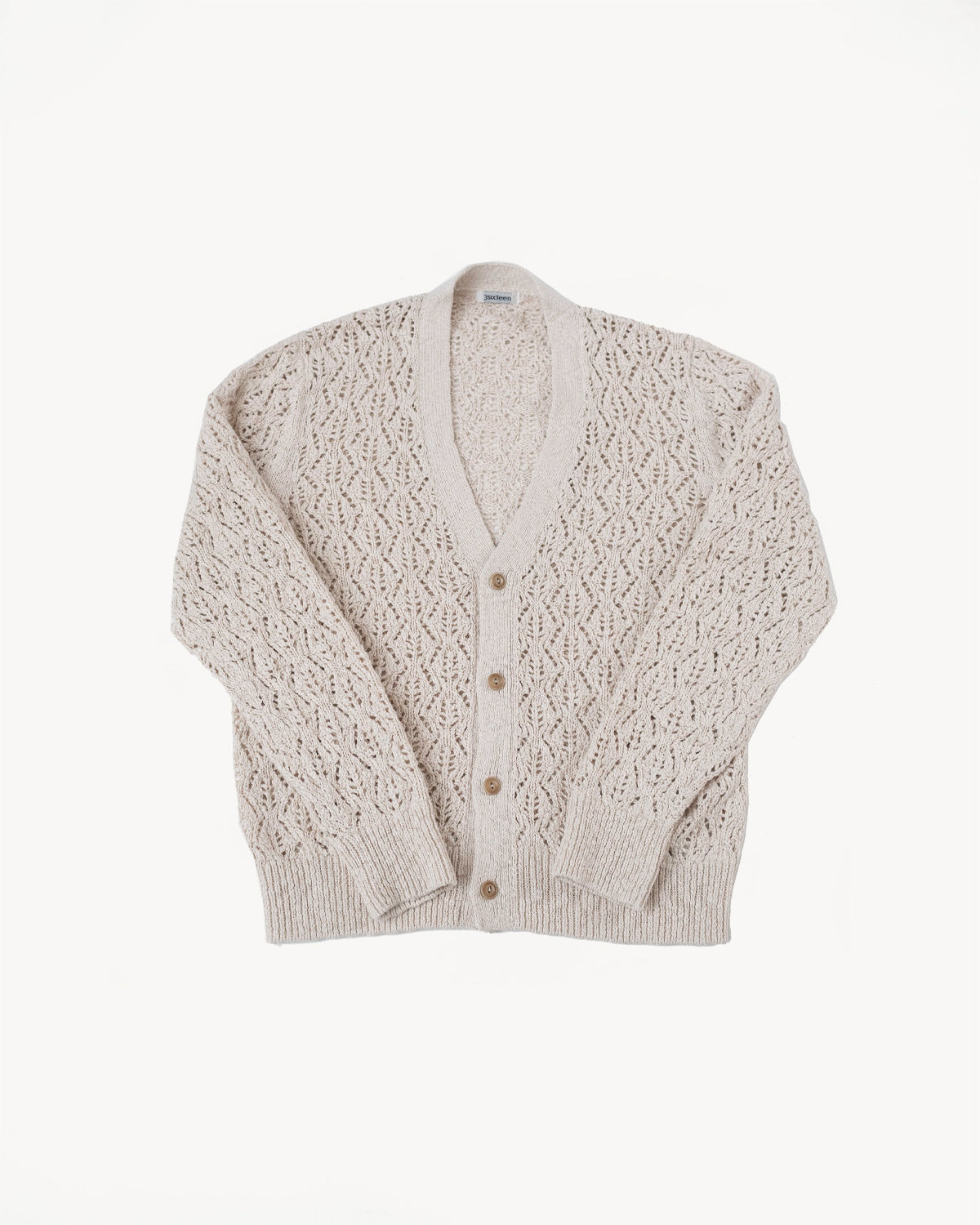 Classic Cardigan Flamme Lace Knit - Ecru
