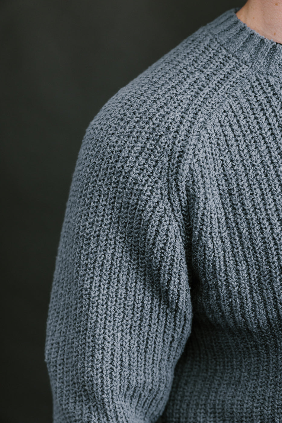 Cotton Crewneck Bouclé Sweater - Lapis