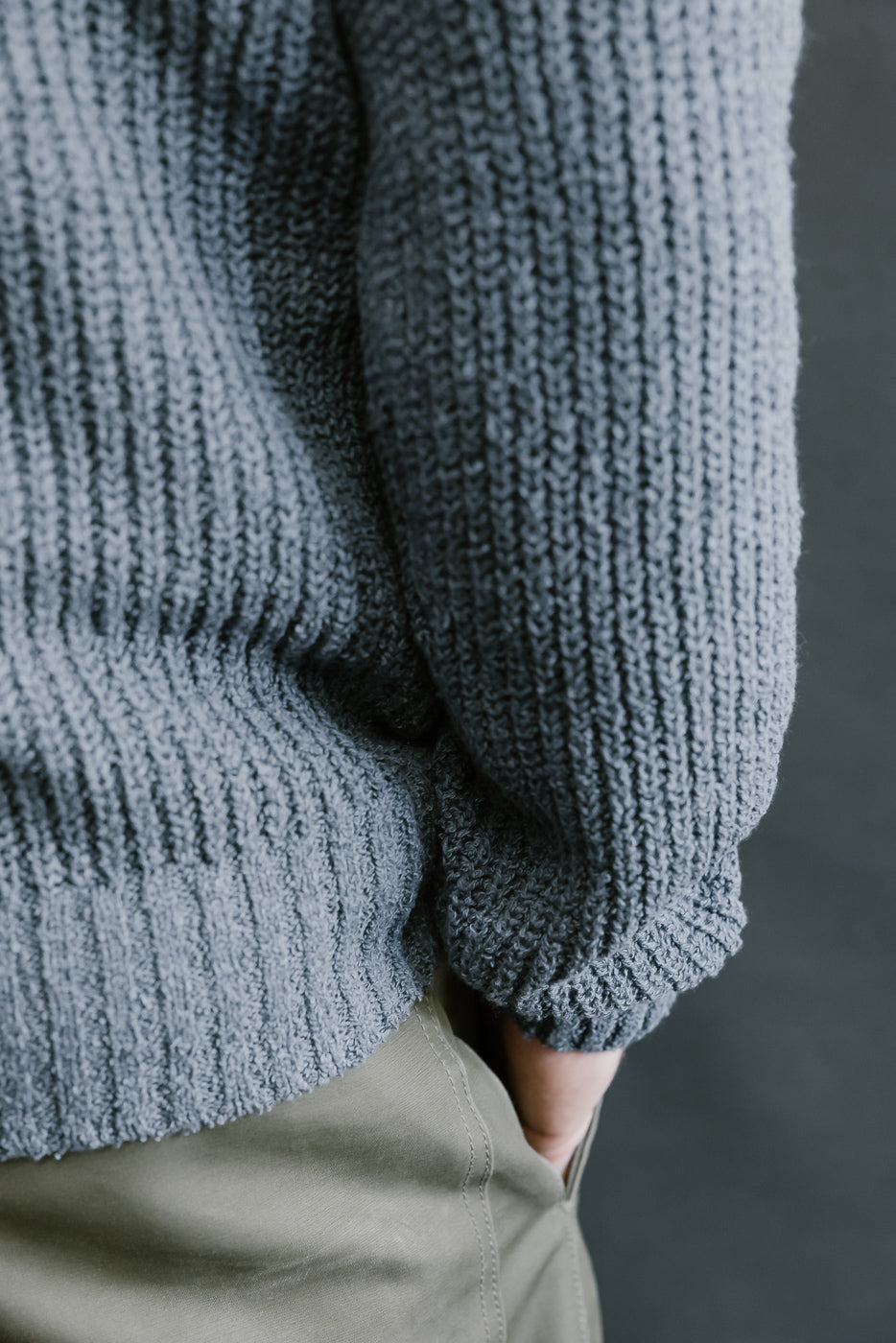 Cotton Crewneck Bouclé Sweater - Lapis