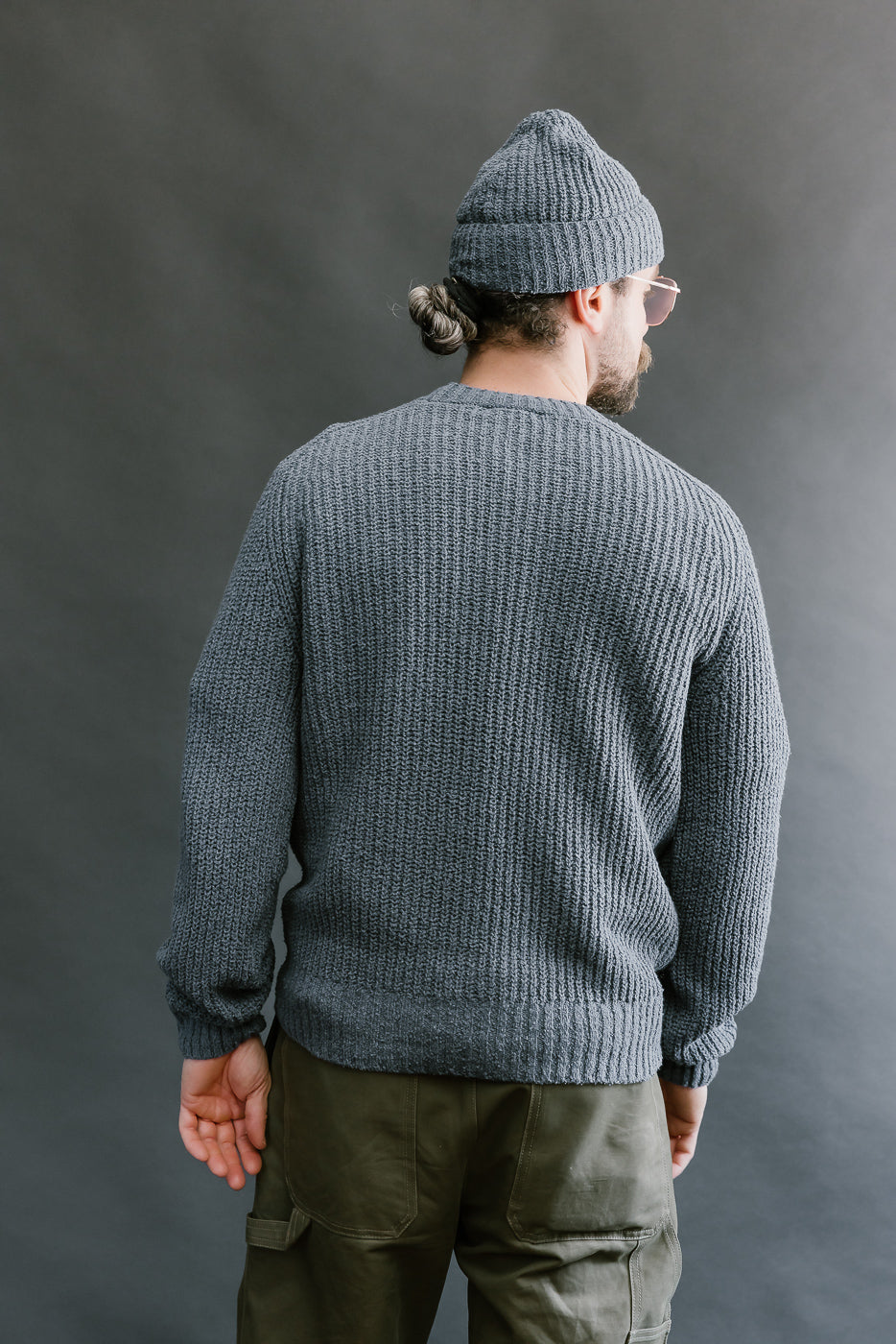 Cotton Crewneck Bouclé Sweater - Lapis