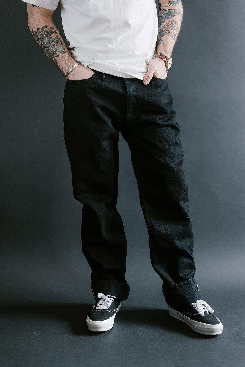 CS-220xk - 13.25oz Rinsed Black Kibata Selvedge - Classic Straight