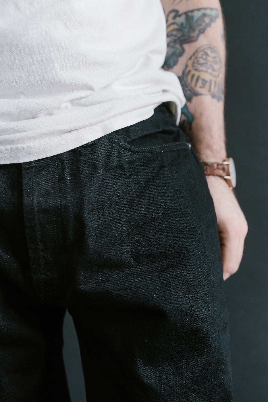 CS-220xk - 13.25oz Rinsed Black Kibata Selvedge - Classic Straight
