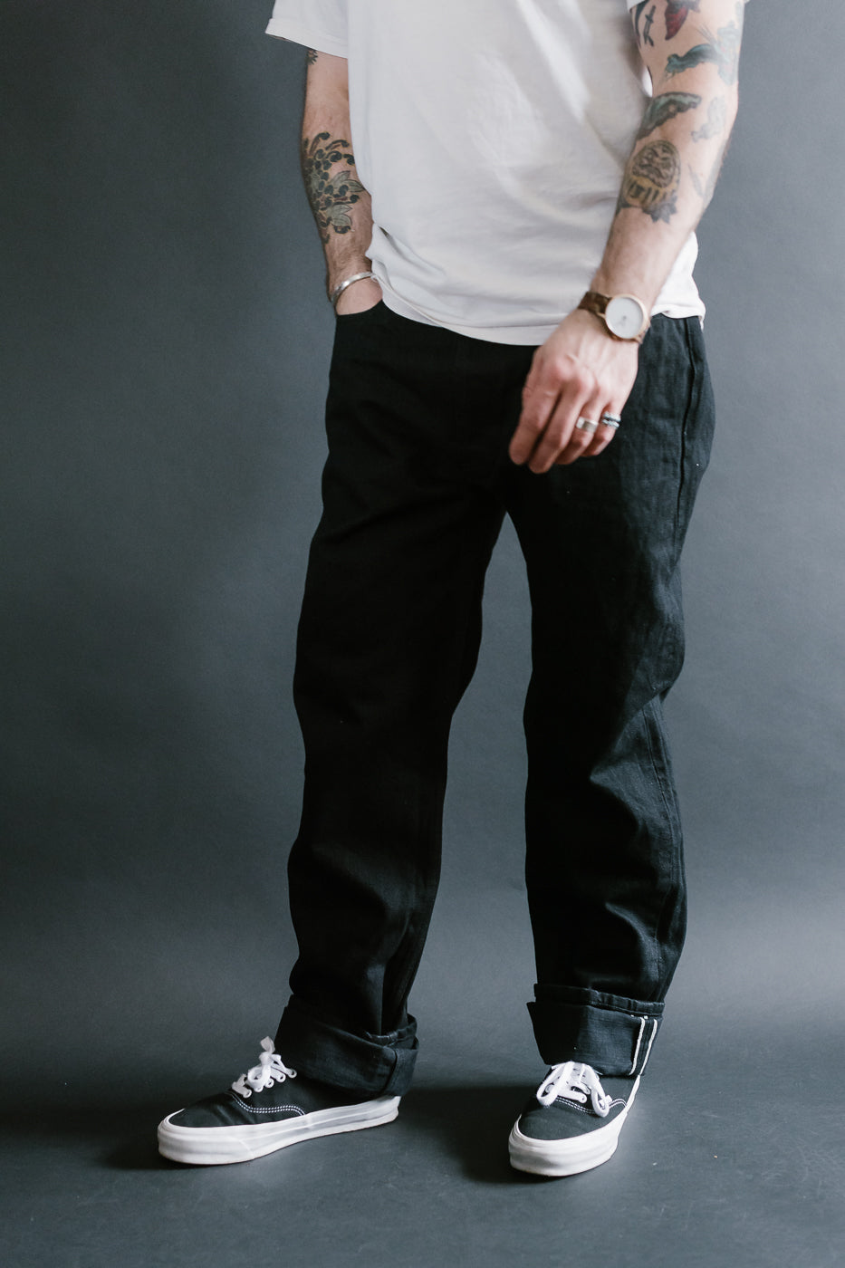 CS-220xk - 13.25oz Rinsed Black Kibata Selvedge - Classic Straight