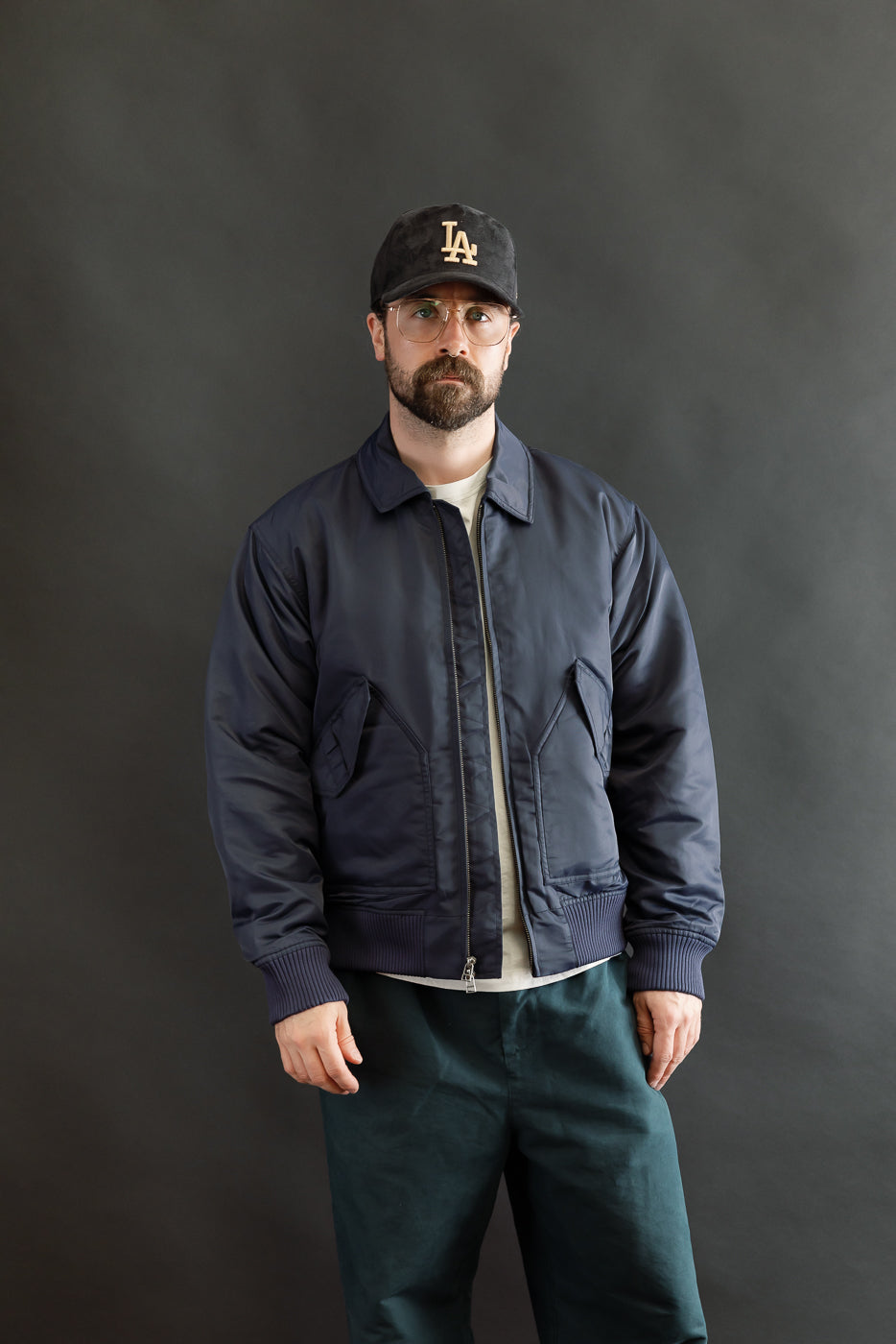 CWU Aviator Satin Flight Jacket - Blue