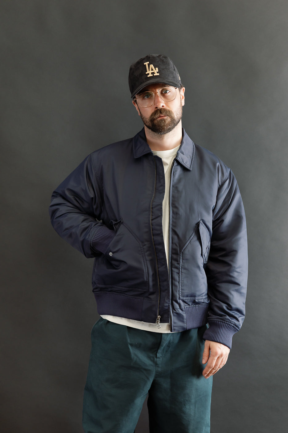 CWU Aviator Satin Flight Jacket - Blue