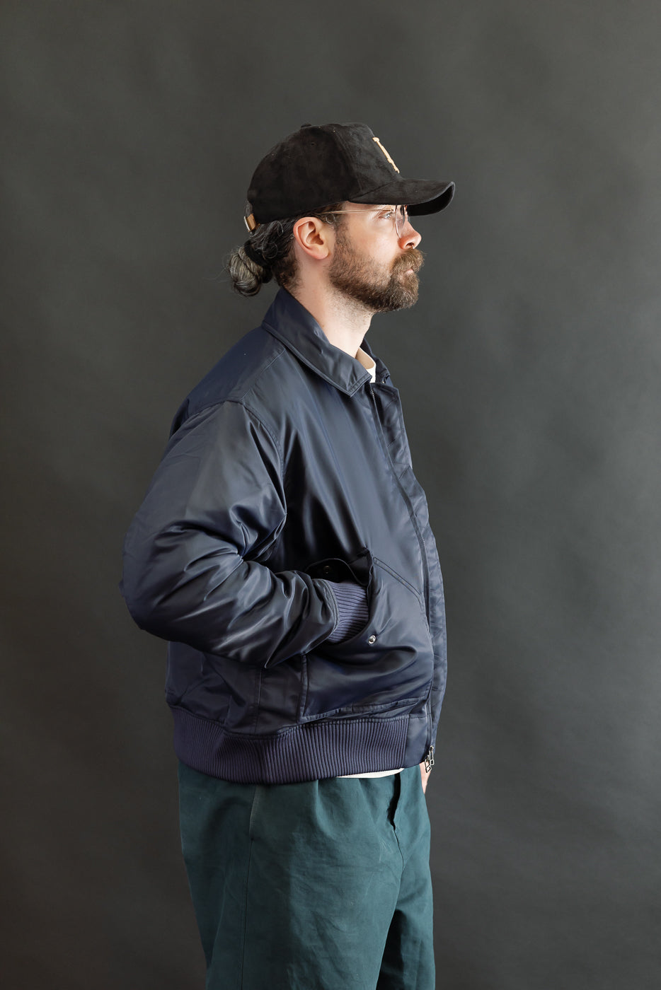 CWU Aviator Satin Flight Jacket - Blue
