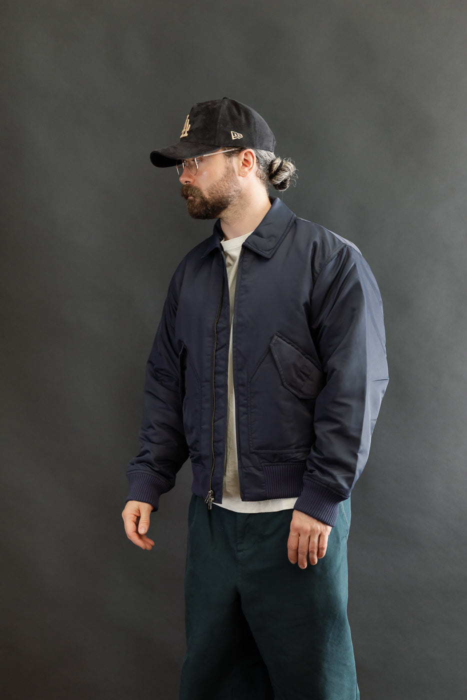 CWU Aviator Satin Flight Jacket - Blue