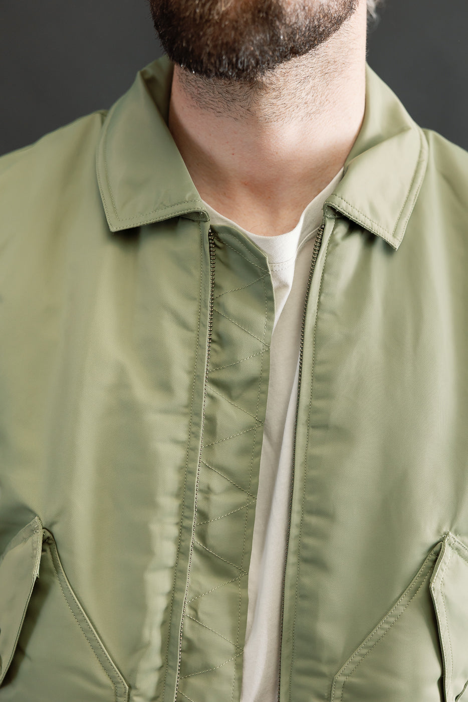 CWU Aviator Satin Flight Jacket - Sage