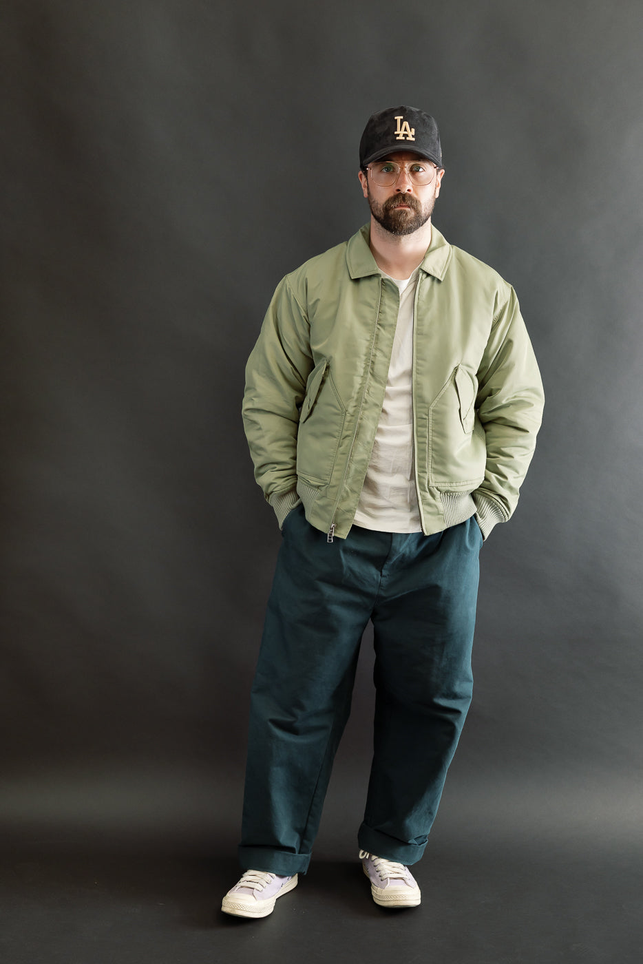 CWU Aviator Satin Flight Jacket - Sage