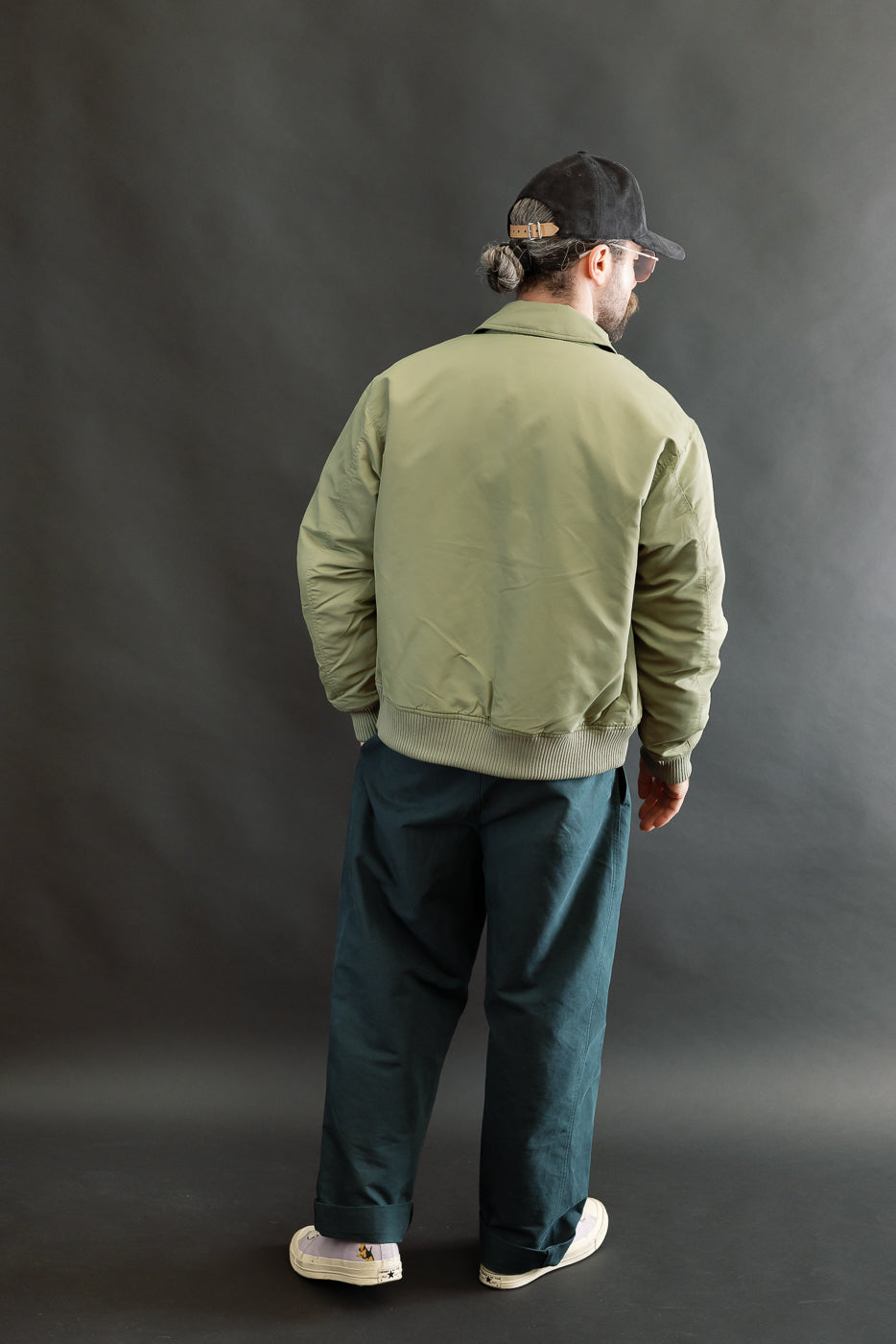 CWU Aviator Satin Flight Jacket - Sage