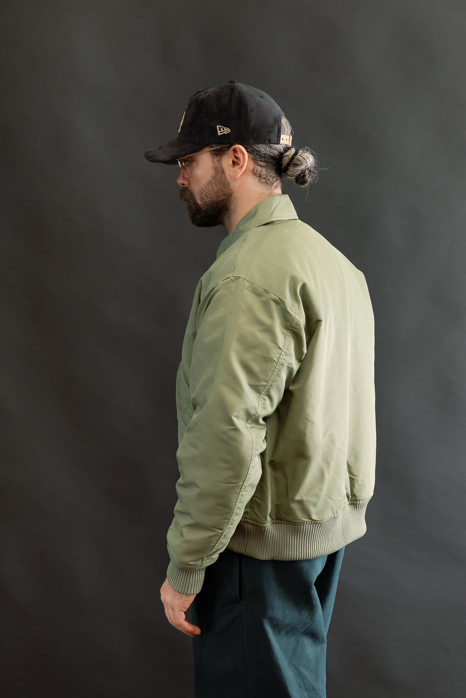CWU Aviator Satin Flight Jacket - Sage