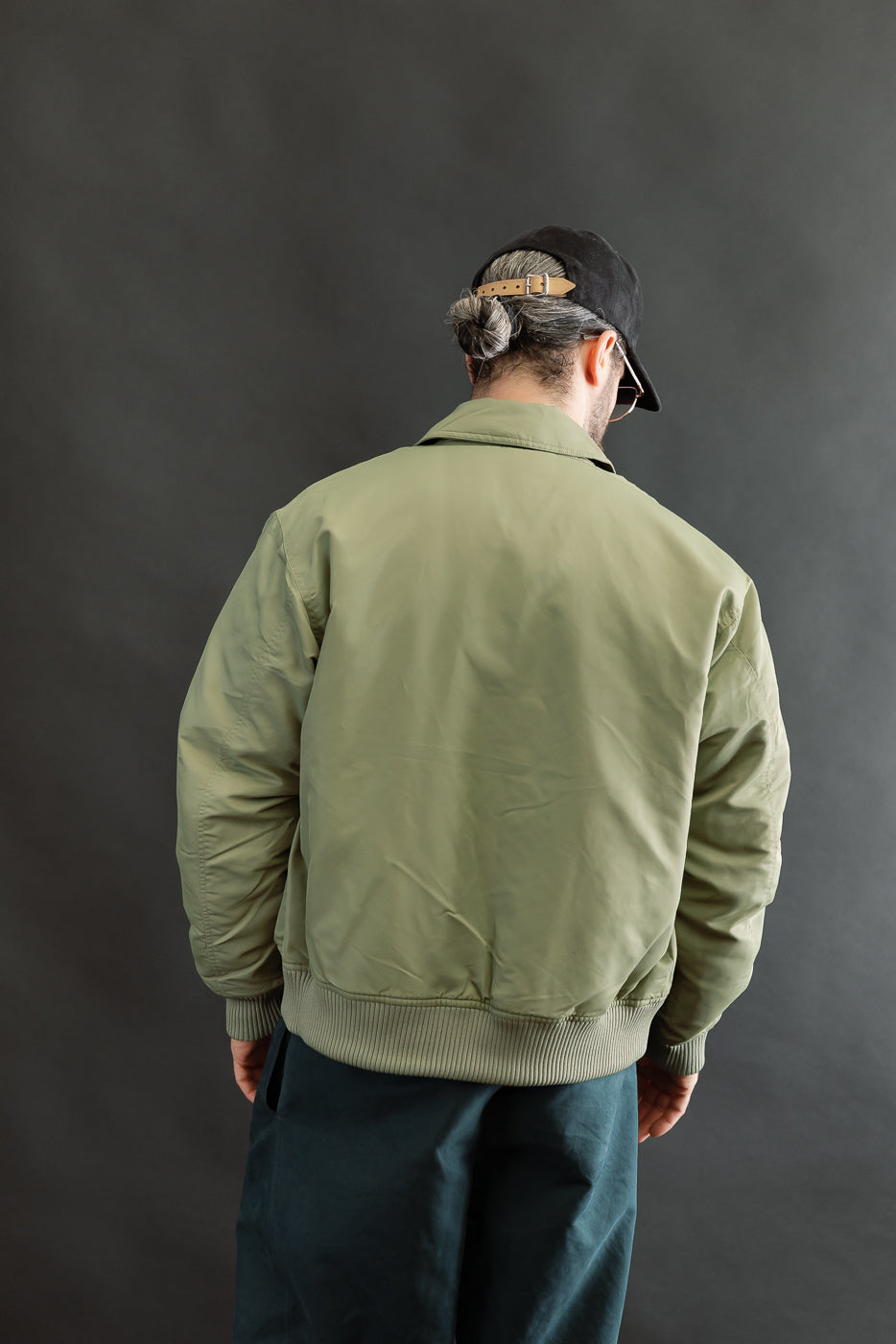 CWU Aviator Satin Flight Jacket - Sage