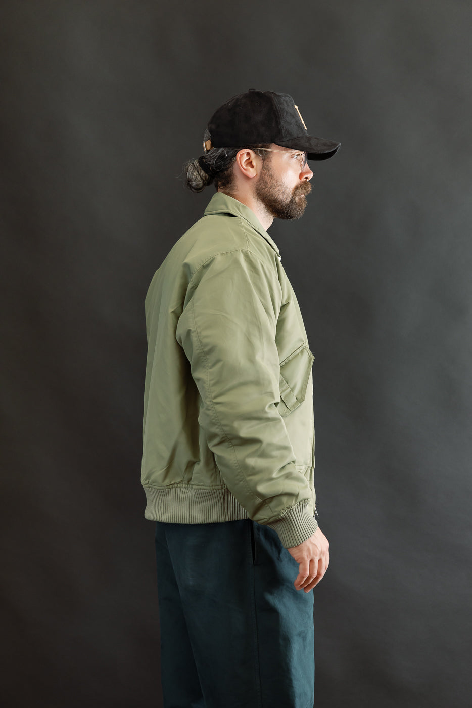 CWU Aviator Satin Flight Jacket - Sage