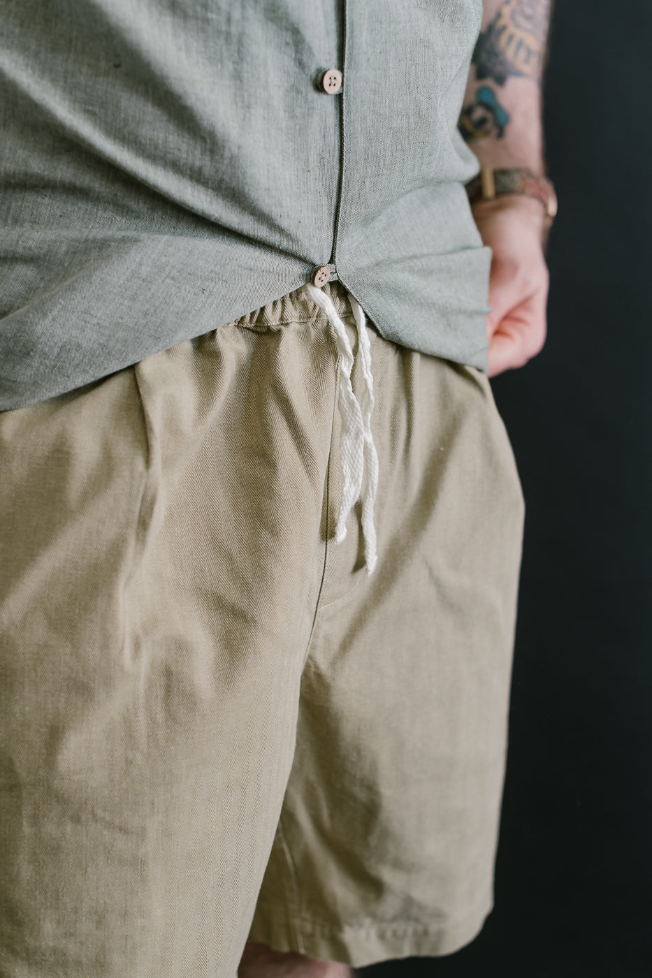 Drawstring Shorts HBT - Sand