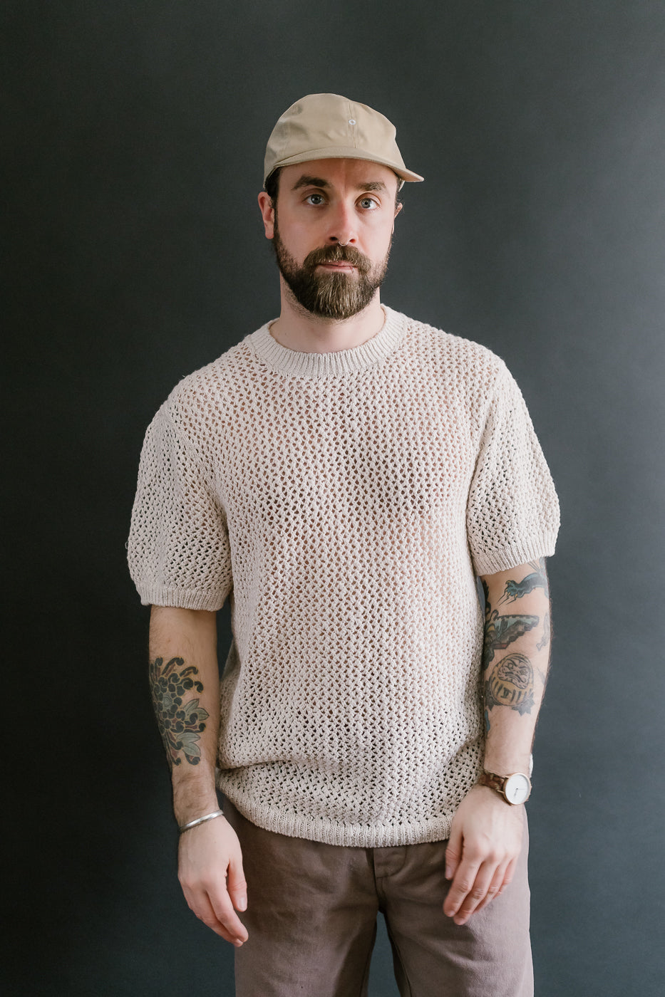 Flamme Knit T-Shirt - Ecru