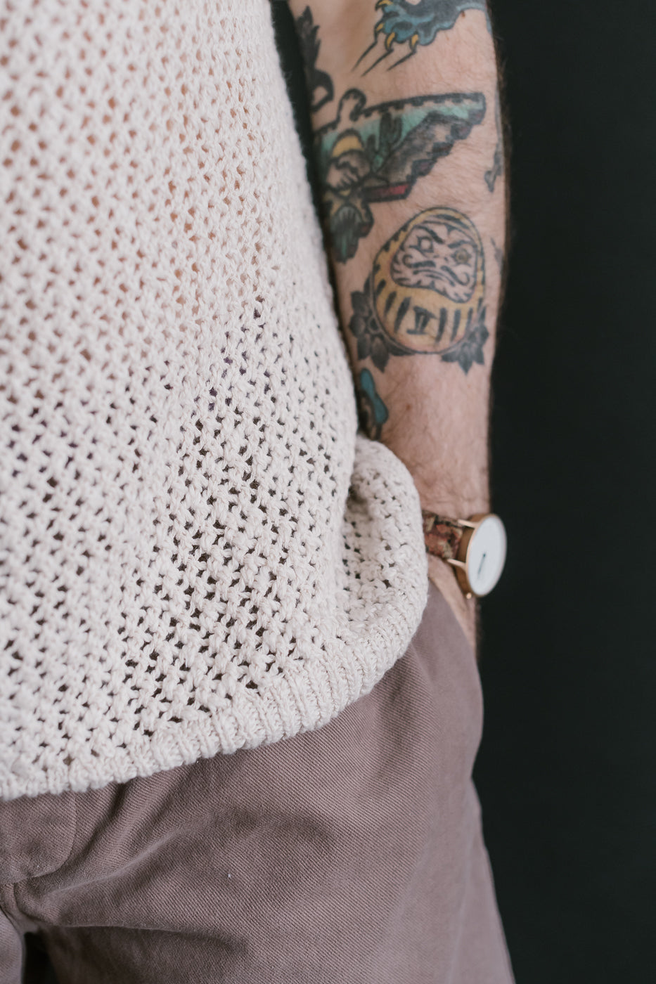 Flamme Knit T-Shirt - Ecru