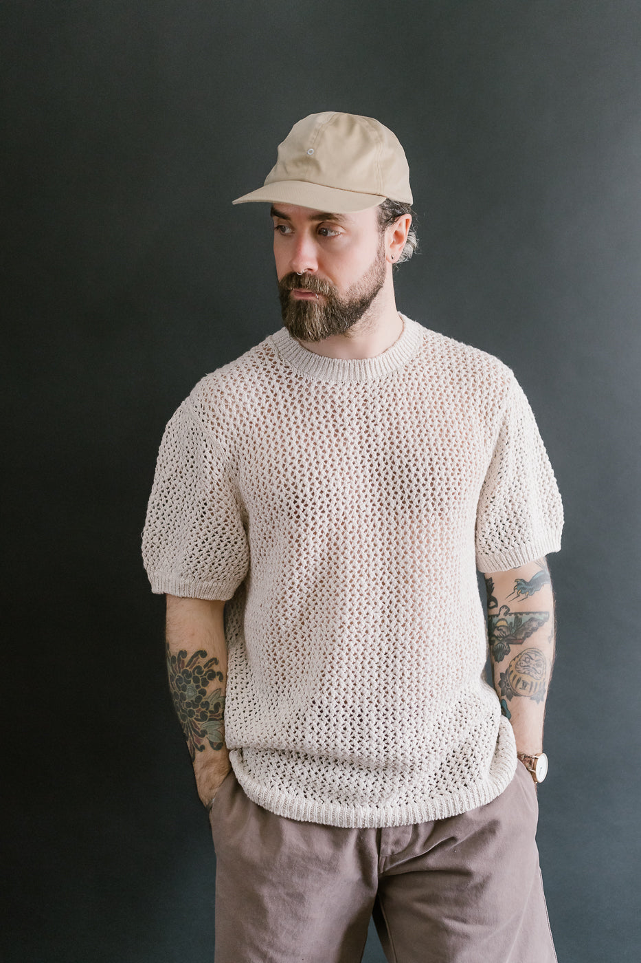 Flamme Knit T-Shirt - Ecru