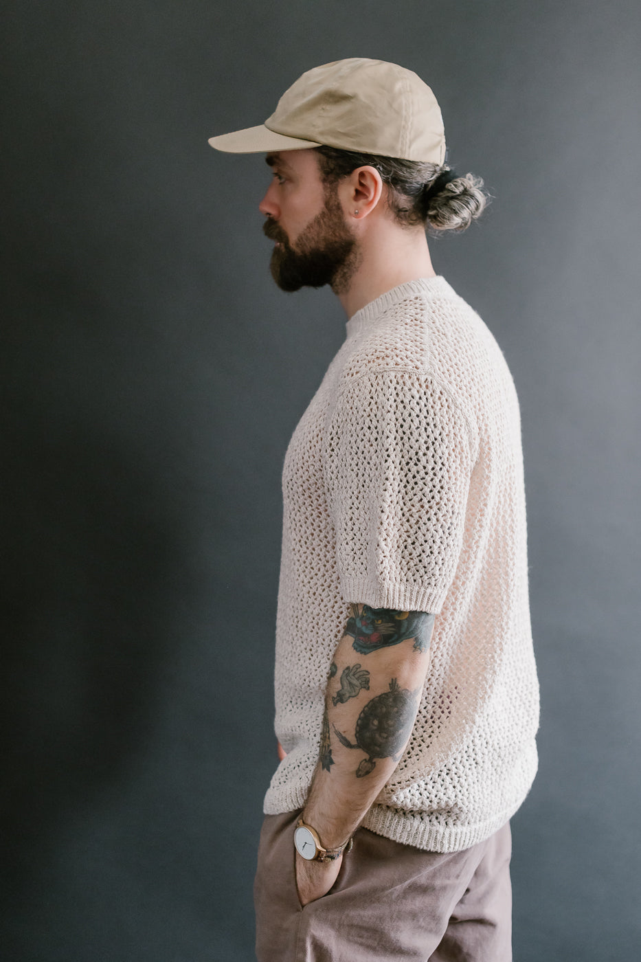 Flamme Knit T-Shirt - Ecru