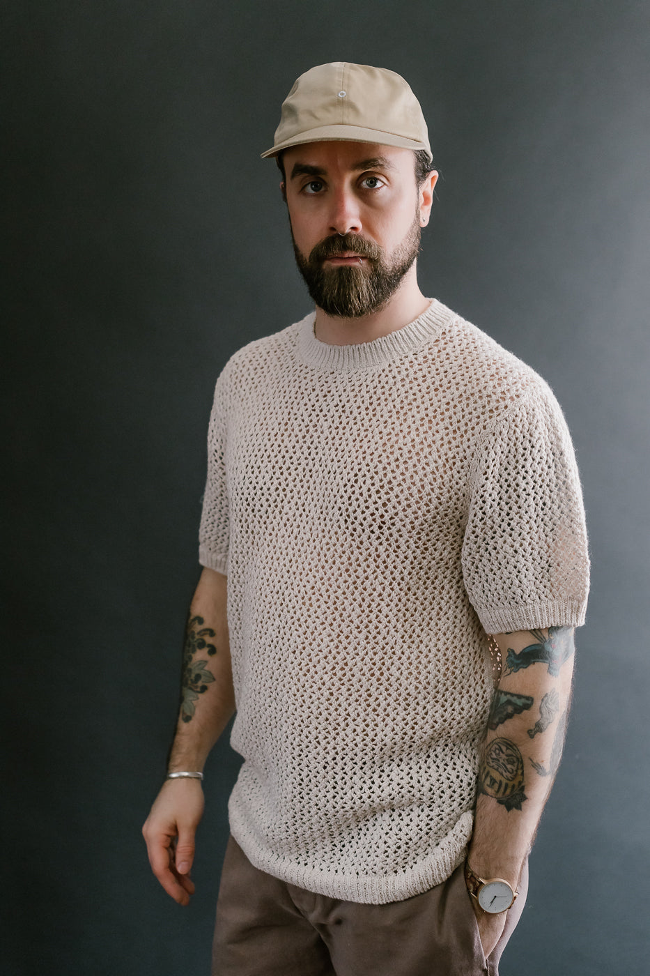 Flamme Knit T-Shirt - Ecru