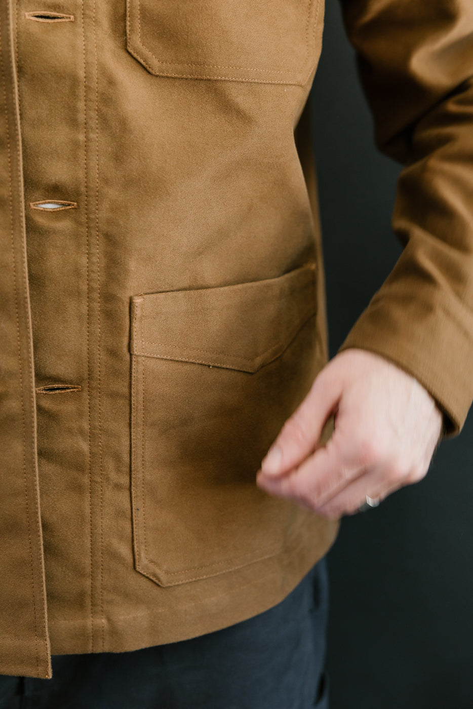 French Work Jacket Moleskin - Brown