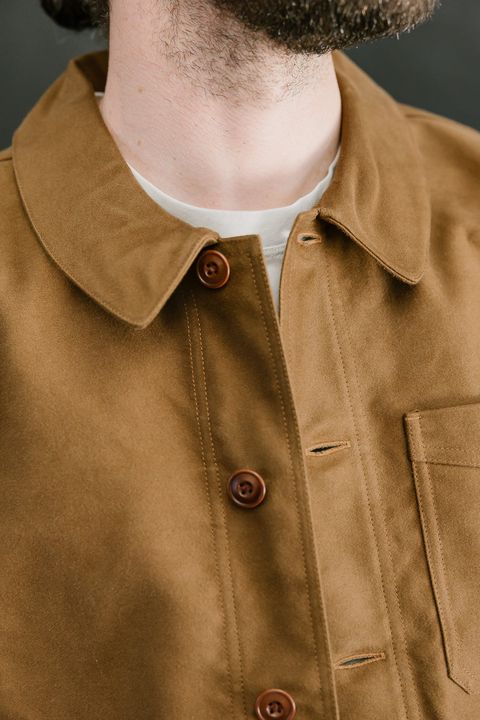 French Work Jacket Moleskin - Brown