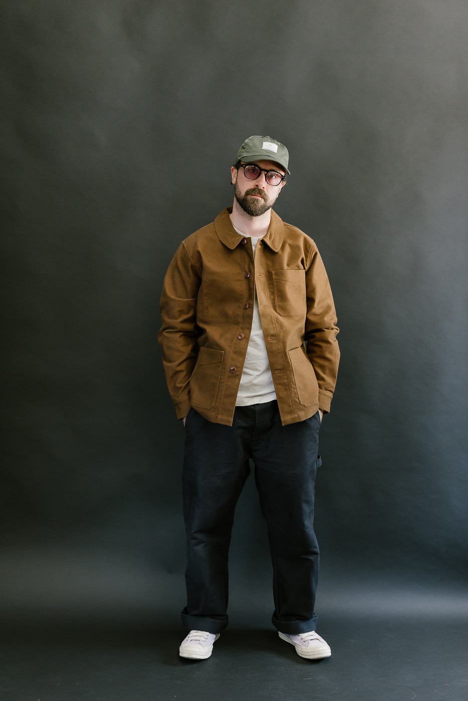 French Work Jacket Moleskin - Brown