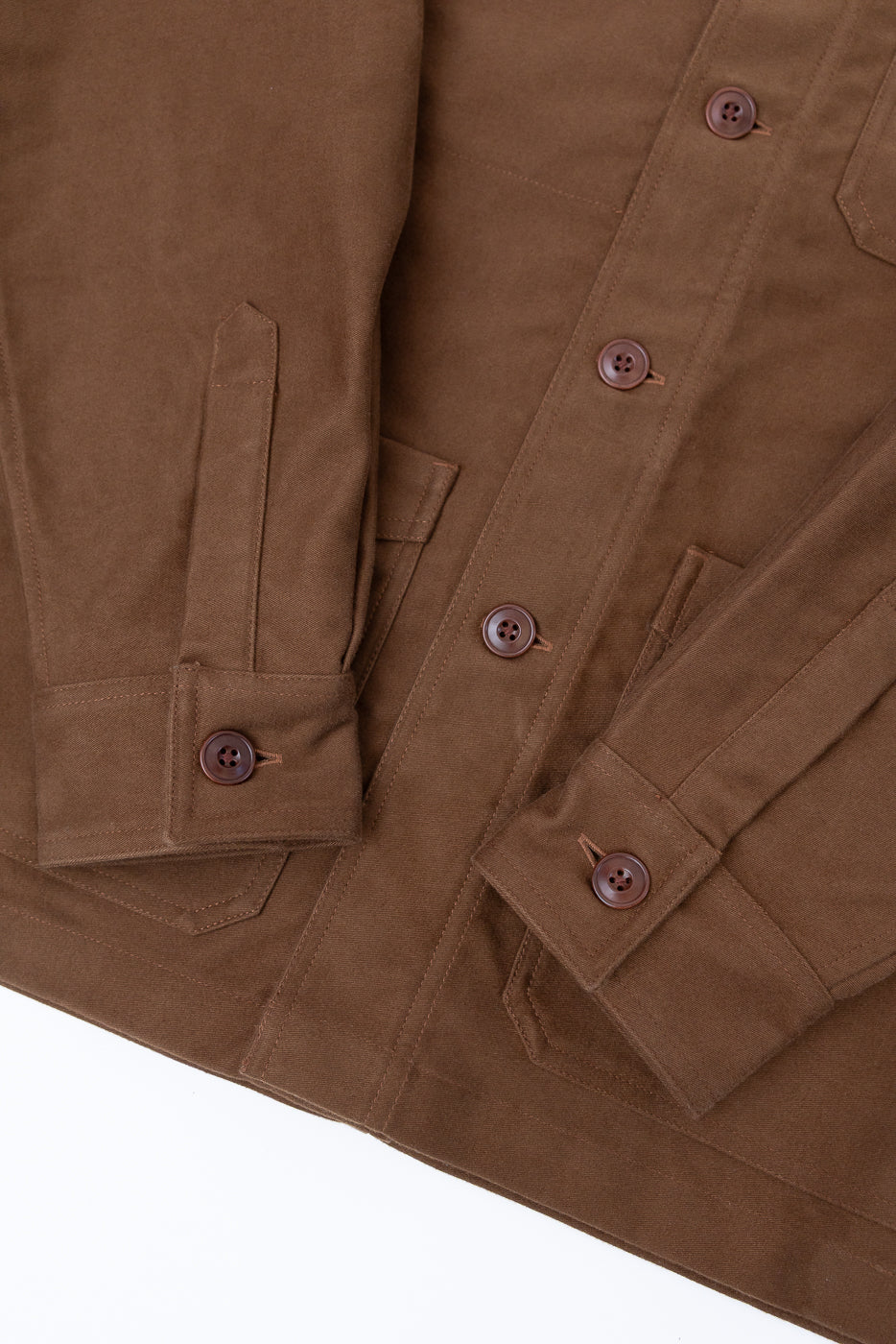 French Work Jacket Moleskin - Brown