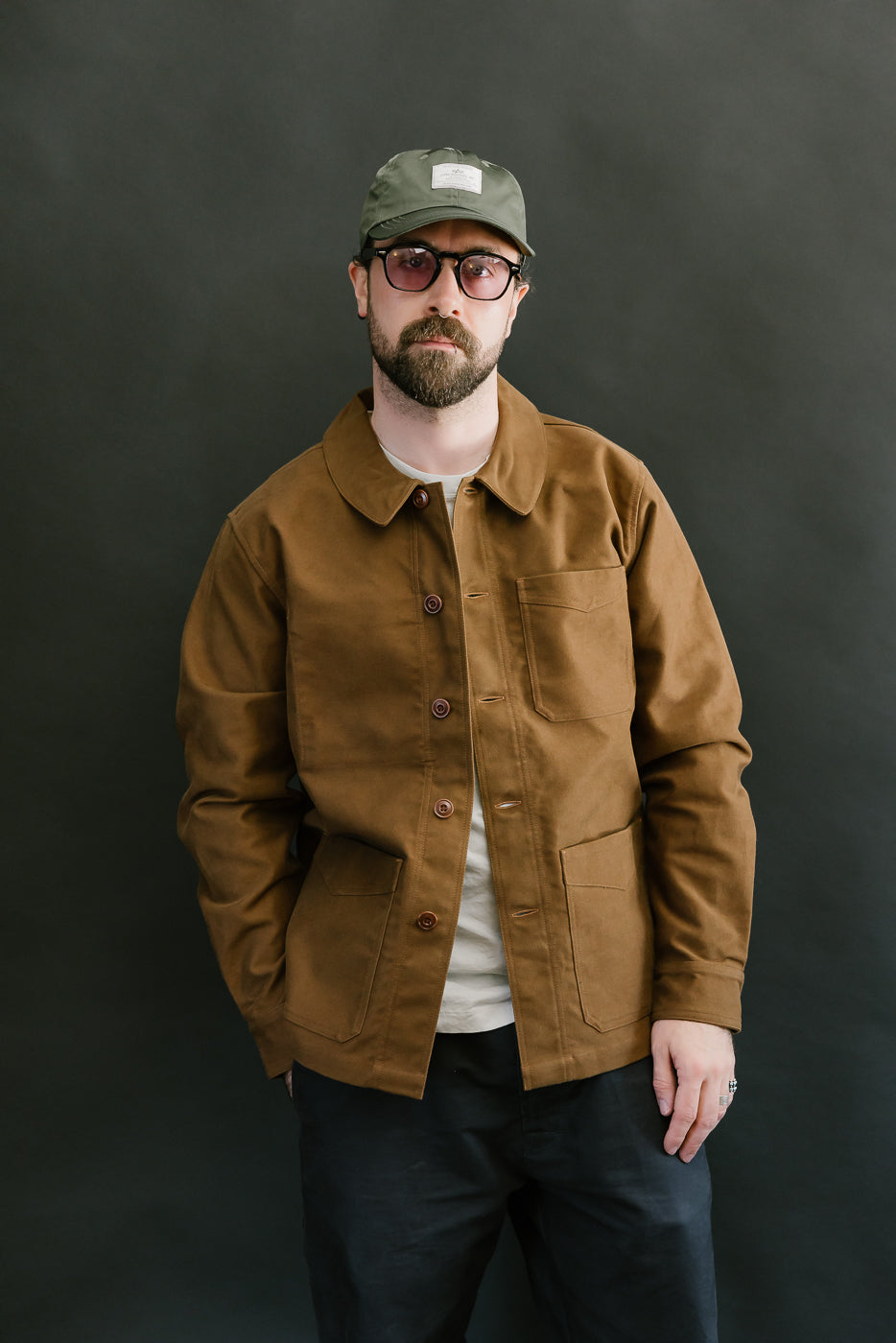 French Work Jacket Moleskin - Brown