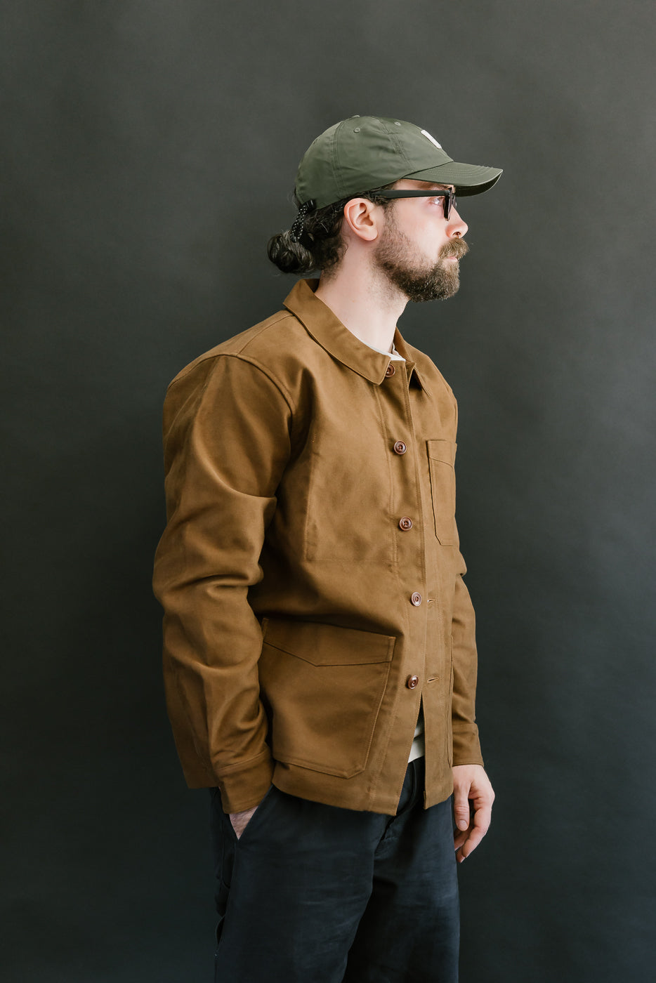French Work Jacket Moleskin - Brown
