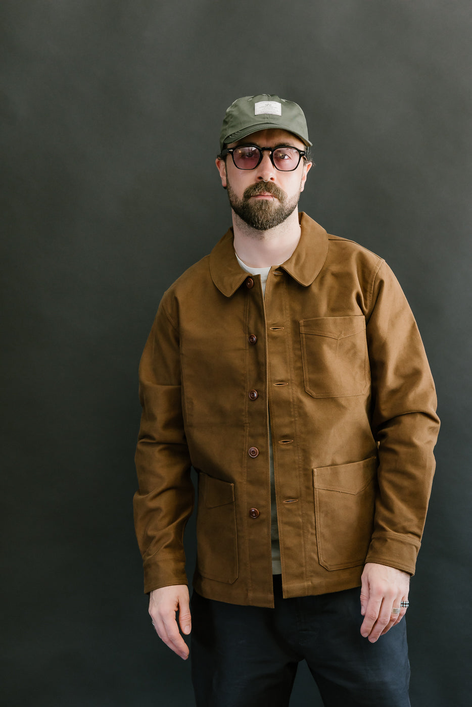 French Work Jacket Moleskin - Brown