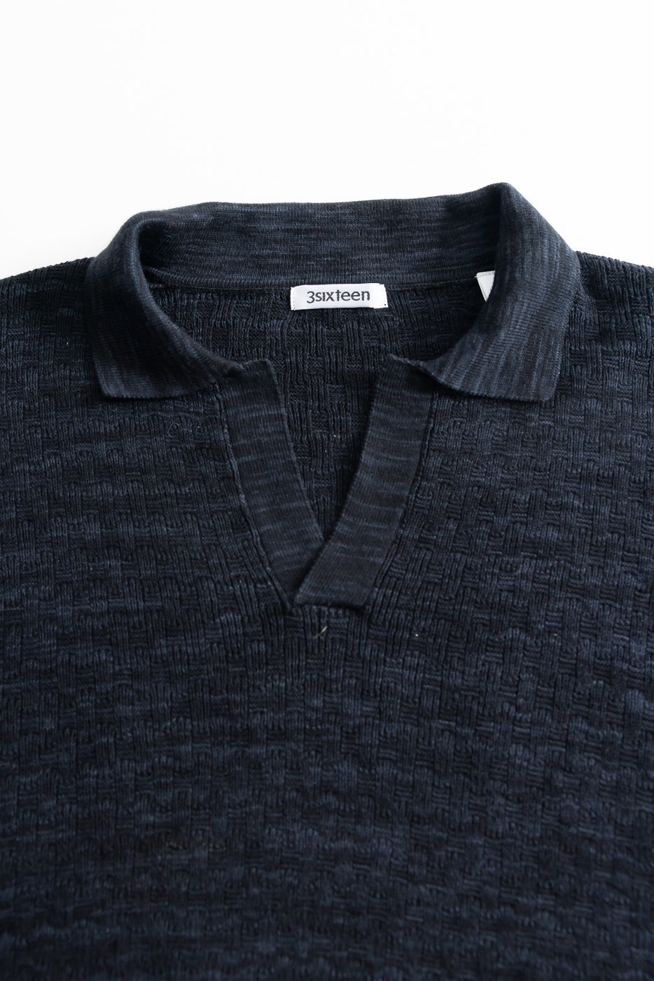 Knit Polo - Vintage Black Boxweave | Dant