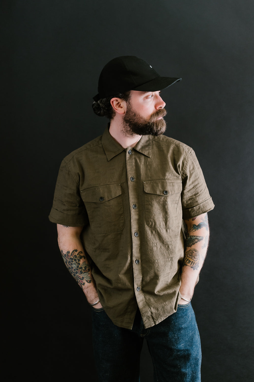 Safari Shirt - Drab Barkcloth