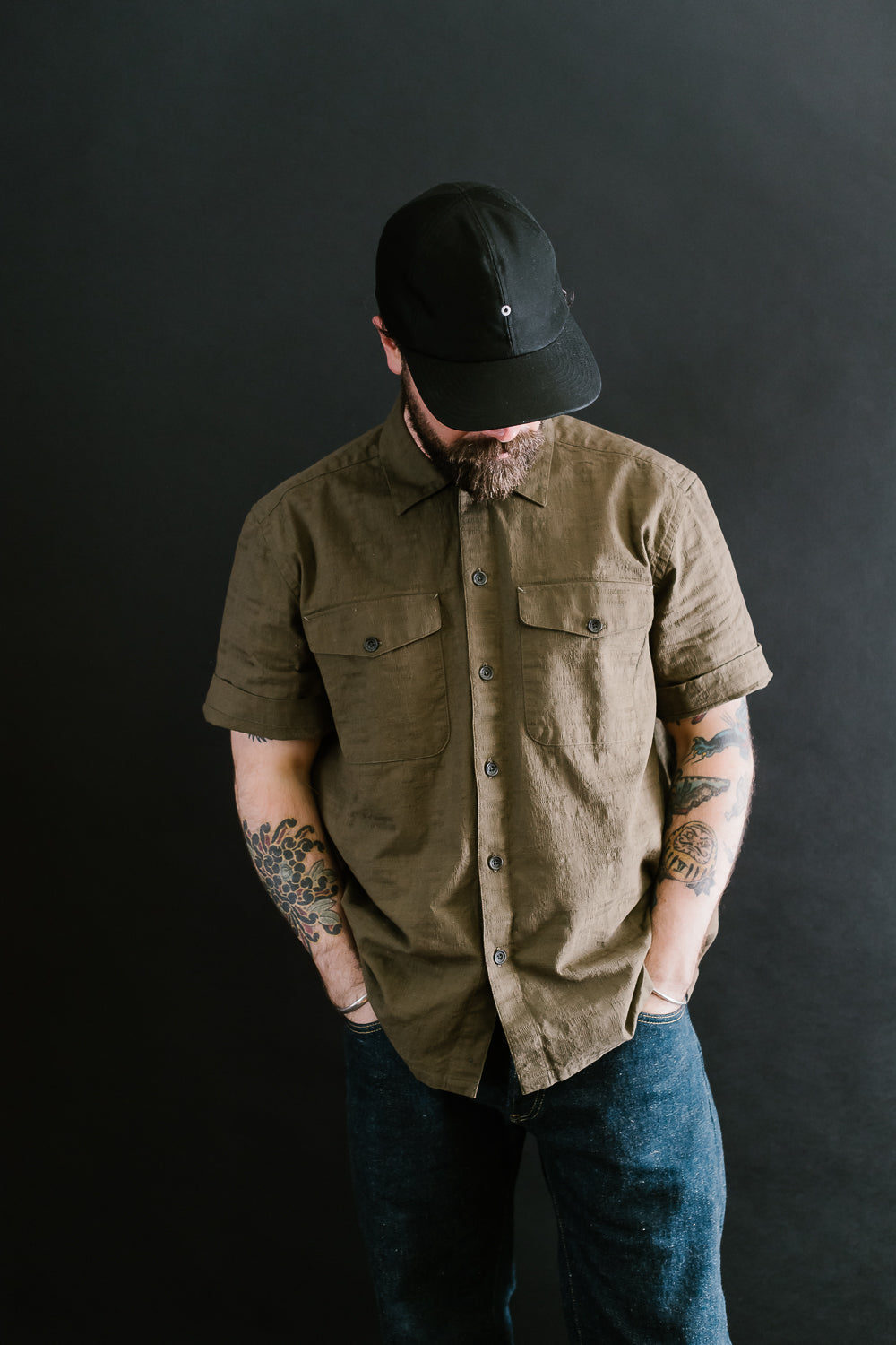 Safari Shirt - Drab Barkcloth
