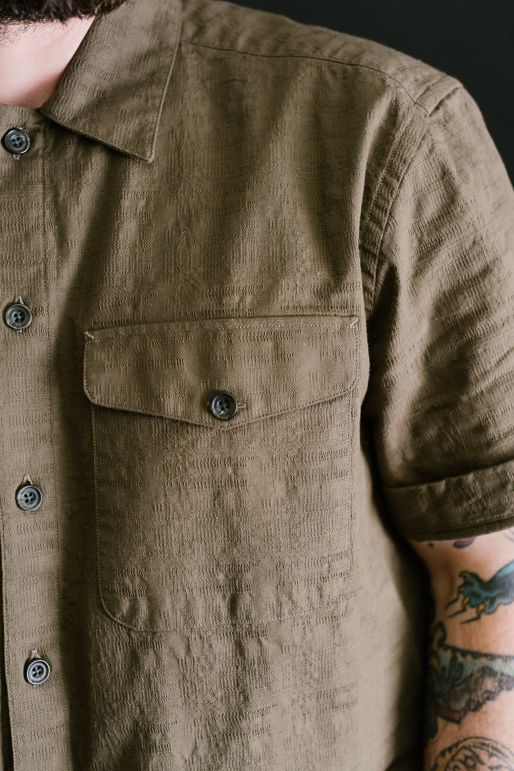 Safari Shirt - Drab Barkcloth