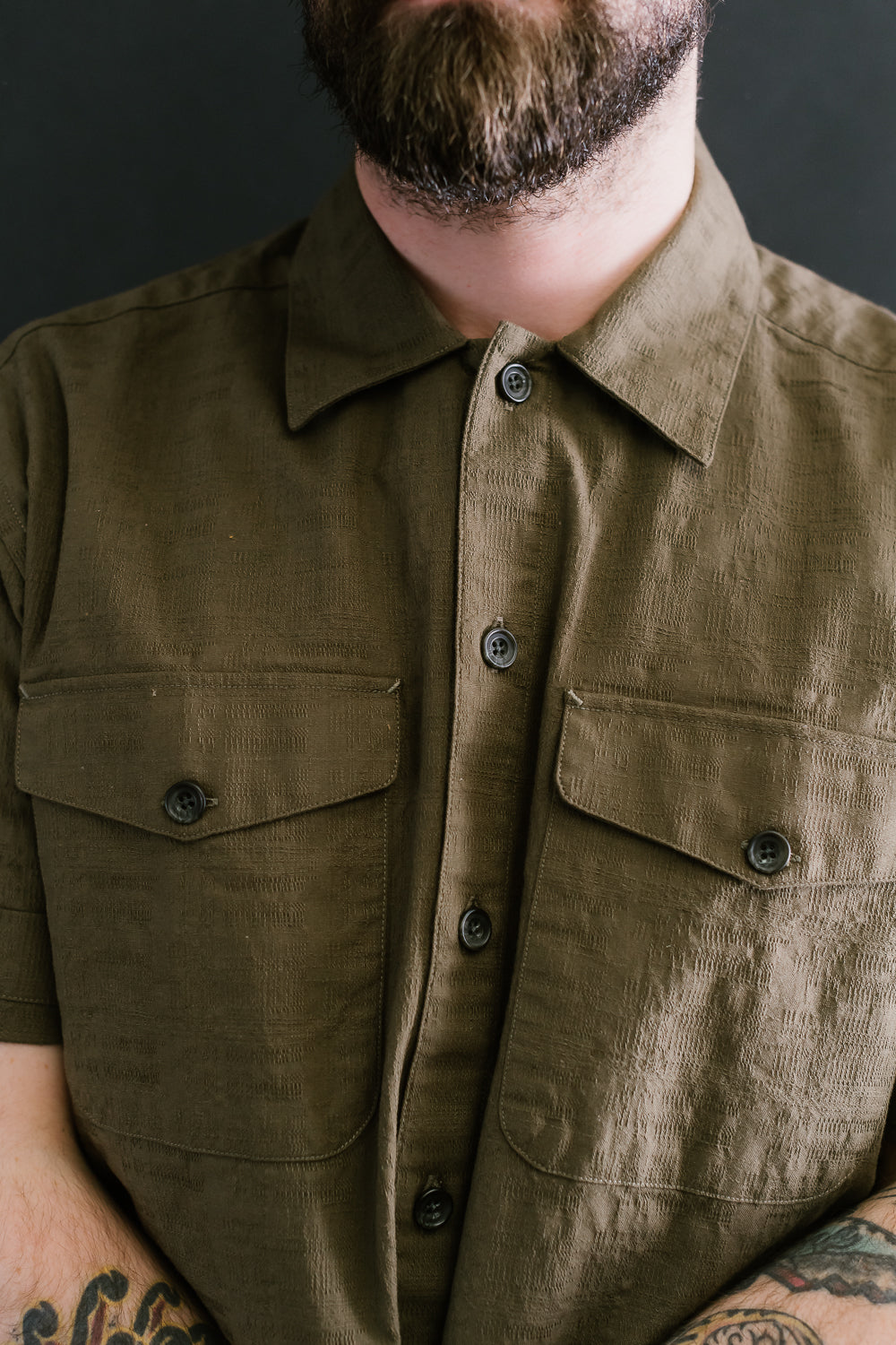 Safari Shirt - Drab Barkcloth