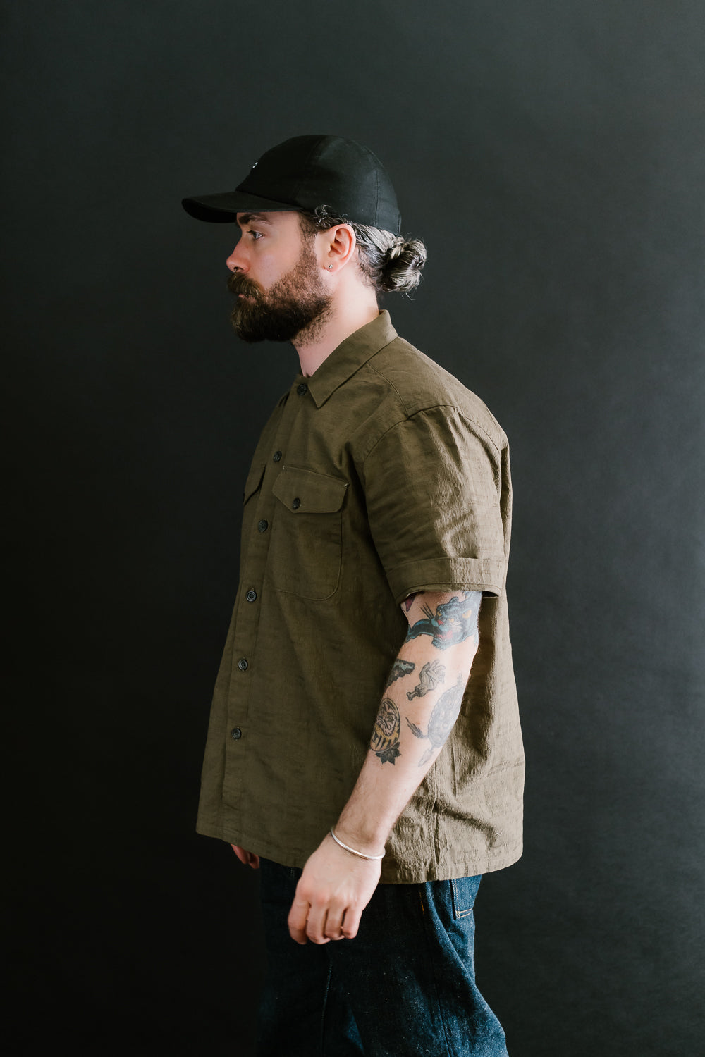 Safari Shirt - Drab Barkcloth