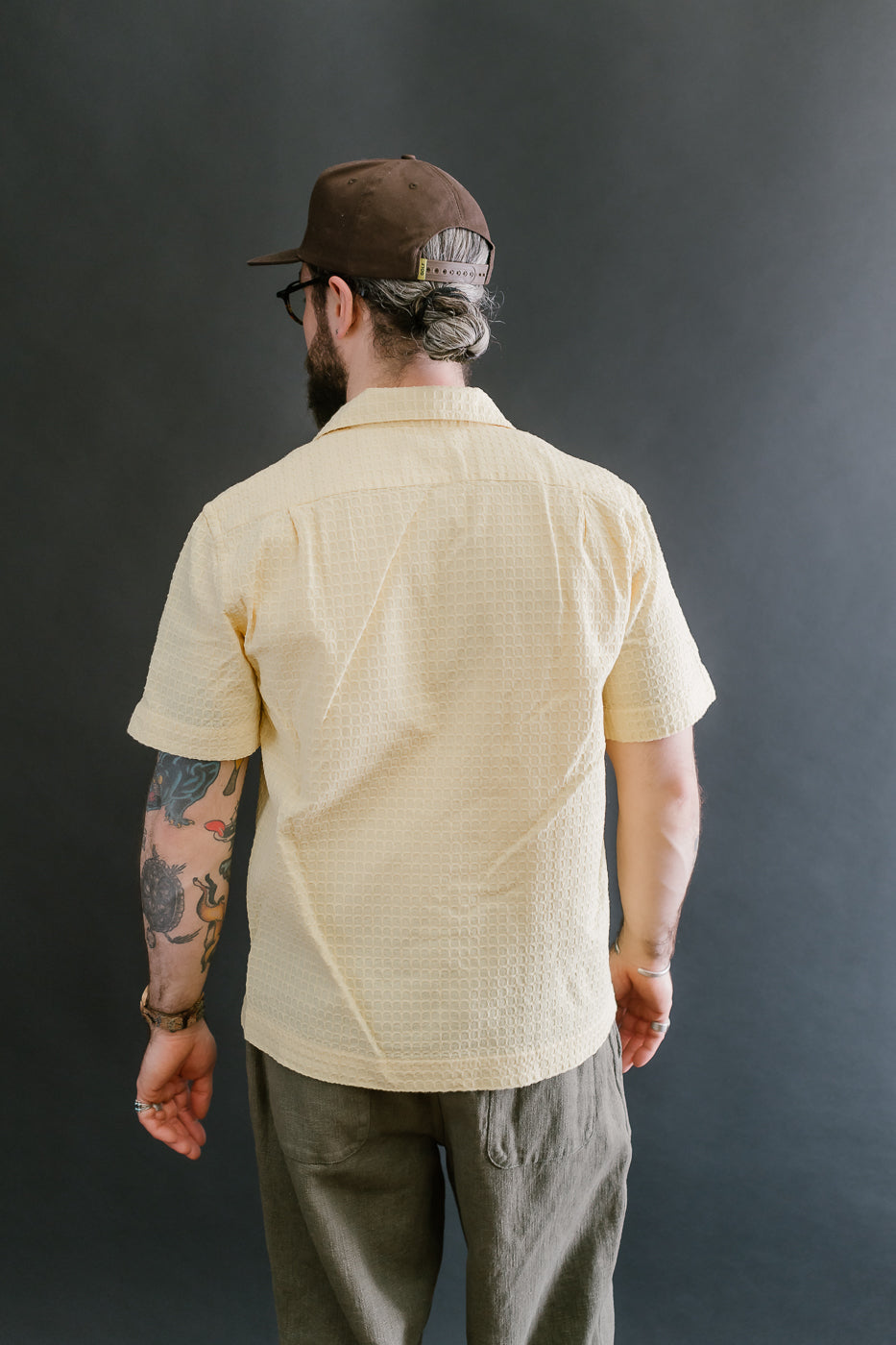 Short Sleeve Resort Shirt Geo Weave - Sunflower