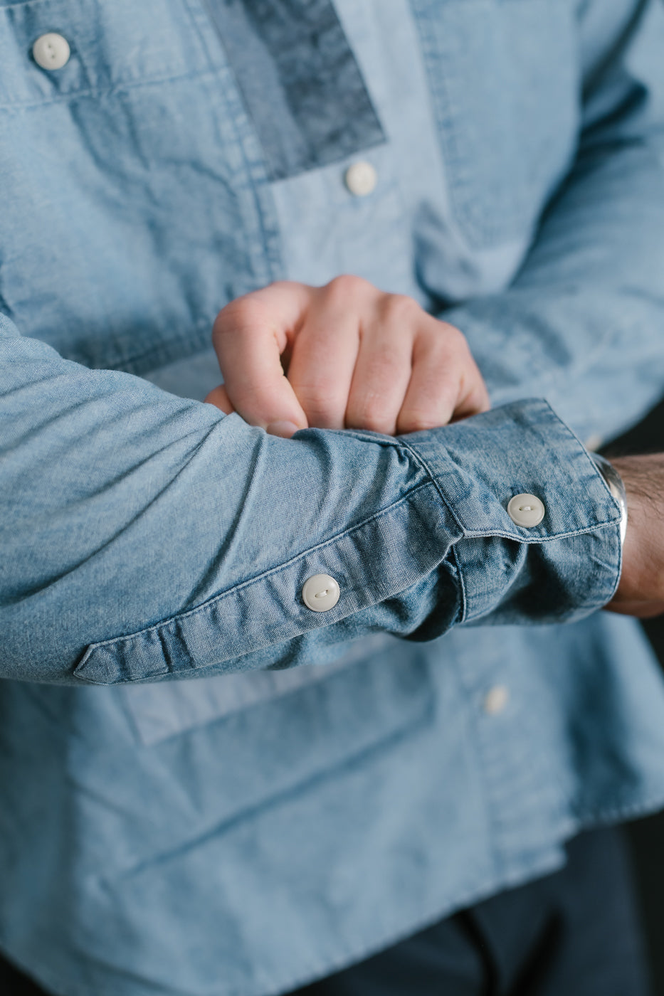 Utility Shirt Patchwork Chambray - Indigo