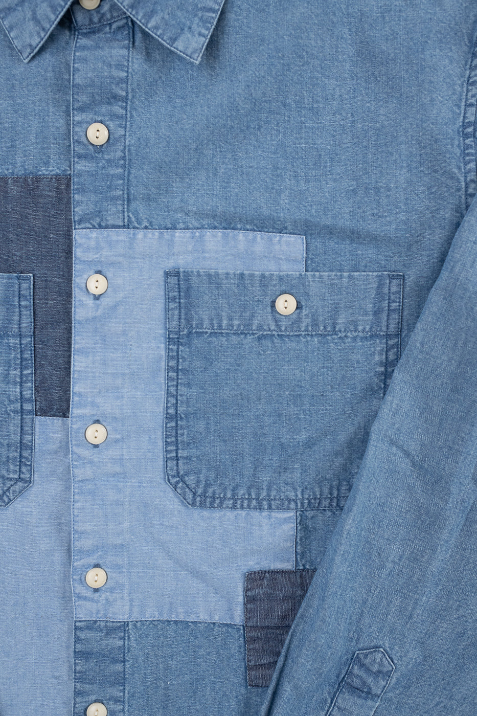 Utility Shirt Patchwork Chambray - Indigo