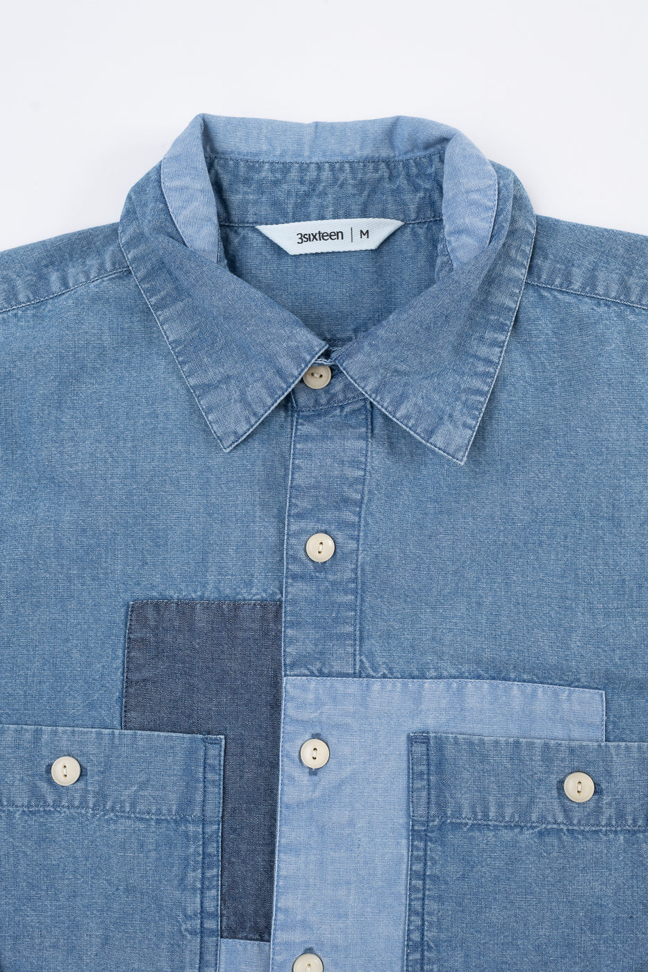 Utility Shirt Patchwork Chambray - Indigo