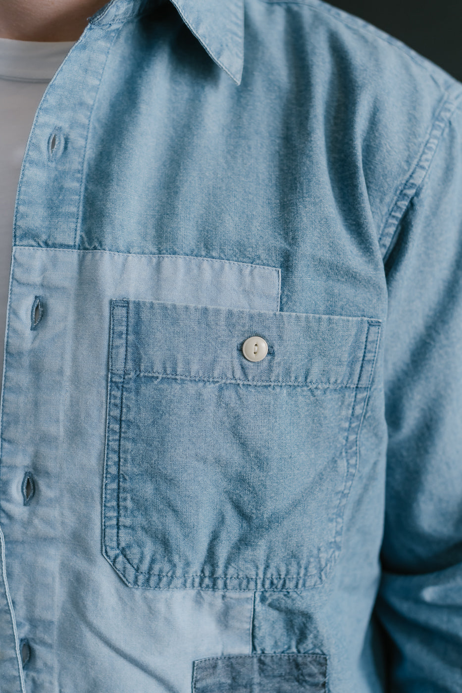 Utility Shirt Patchwork Chambray - Indigo