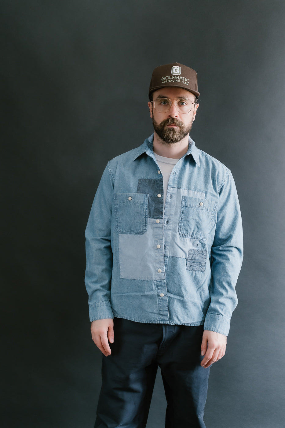 Utility Shirt Patchwork Chambray - Indigo