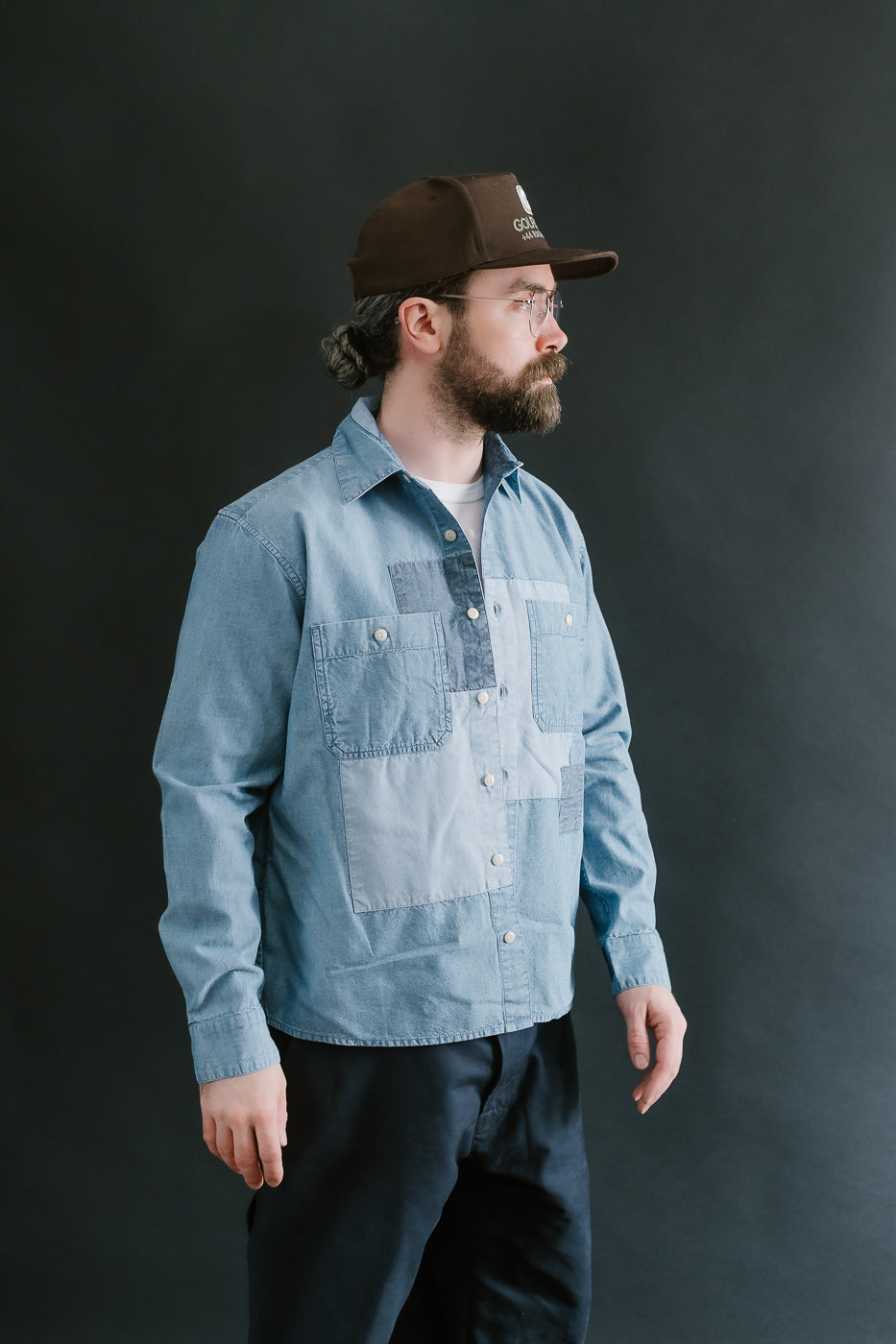 Utility Shirt Patchwork Chambray - Indigo