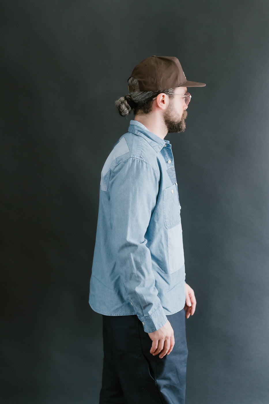 Utility Shirt Patchwork Chambray - Indigo
