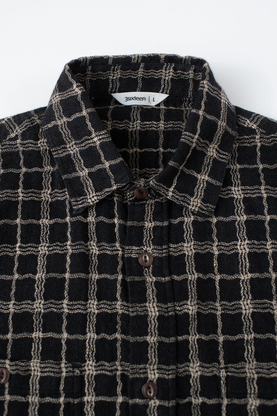 Utility Shirt Wavy Check - Black, Ecru