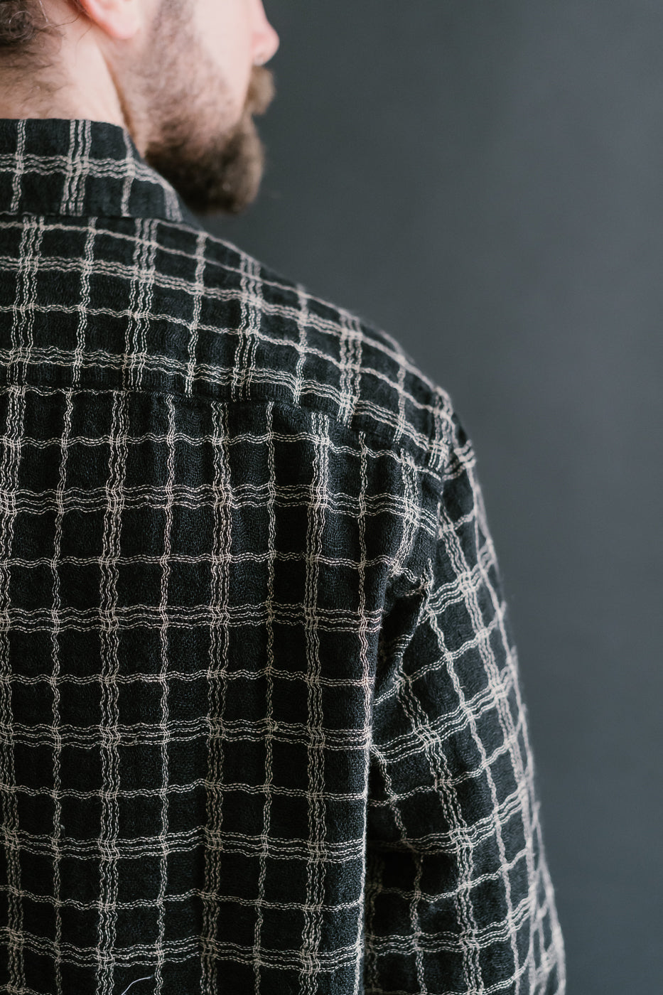 Utility Shirt Wavy Check - Black, Ecru